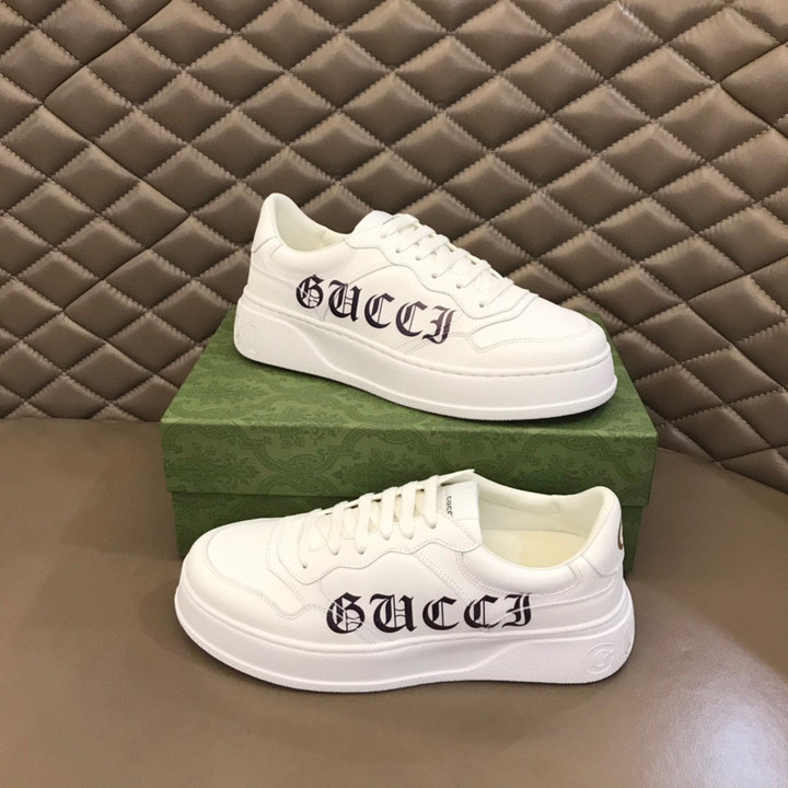 Gucci Graffiti Logo Leather Shoes Sneakers