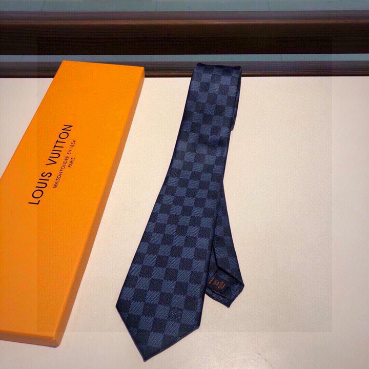 Louis Vuitton Damier Classic Necktie Caravatta In Blue