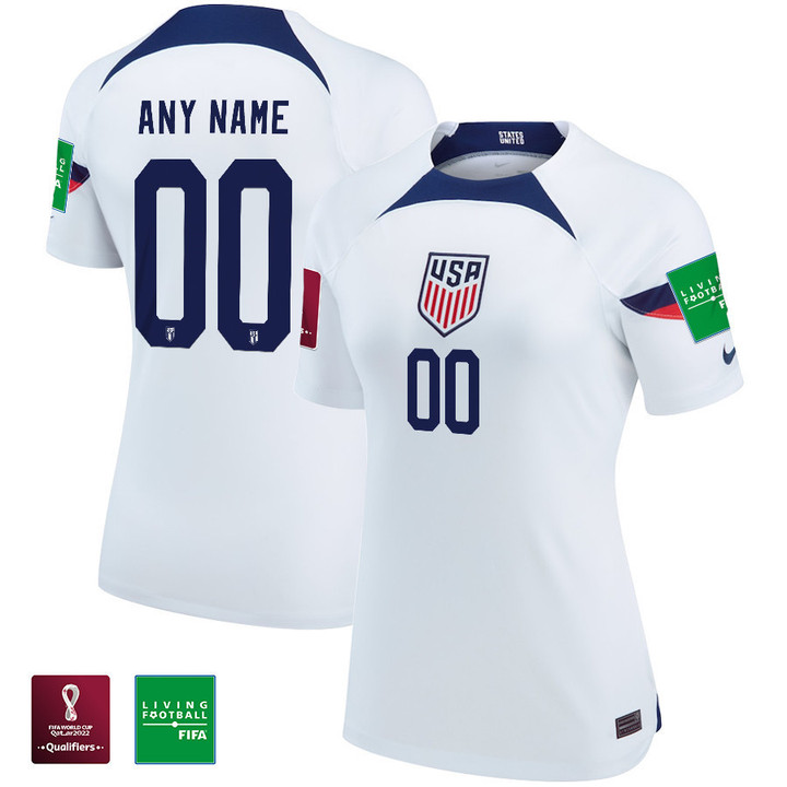 USA National Team FIFA World Cup Qatar 2022 Patch Custom #00 Home Women Jersey