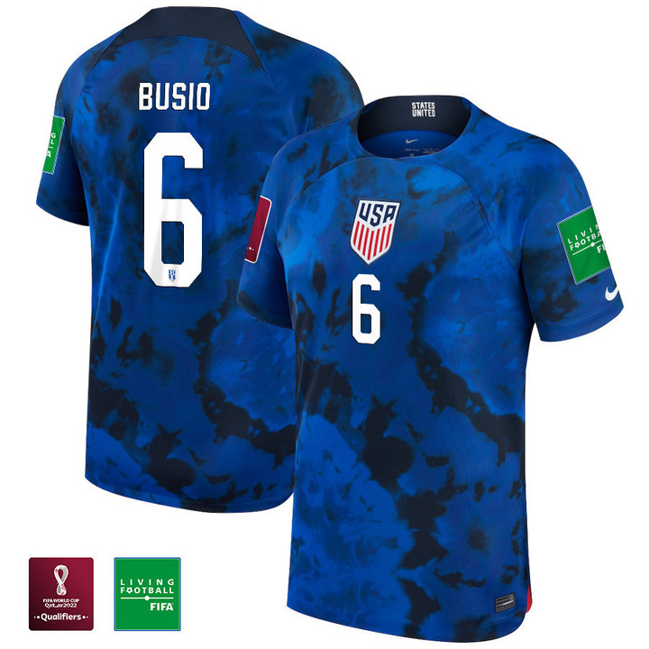 USA National Team FIFA World Cup Qatar 2022 Patch Gianluca Busio #6 - Away Youth Jersey