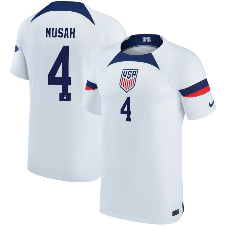 USA National Team 2022-23 Qatar World Cup Yunus Musah #4 Home Youth Jersey