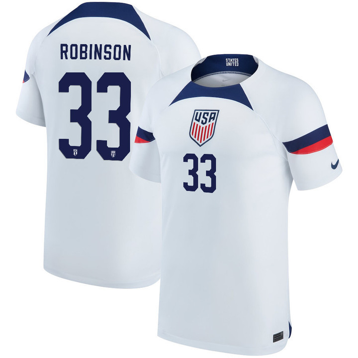 USA National Team 2022-23 Qatar World Cup Antonee Robinson #33 Home Youth Jersey