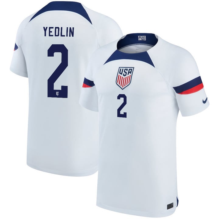 USA National Team 2022-23 Qatar World Cup DeAndre Yedlin #2 Home Youth Jersey