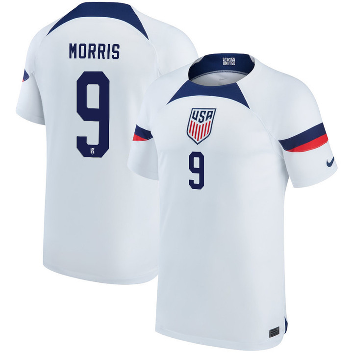 USA National Team 2022-23 Qatar World Cup Jordan Morris #9 Home Youth Jersey
