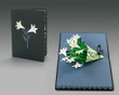 Lily Flowers Ver Black Pop Up Cards