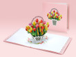 Tulip flowers basket