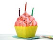Brithday Cupcake with 3 candles