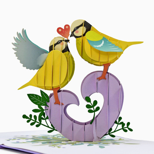 Kissing Love Birds 3D Pop Up Card