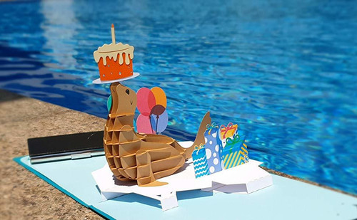 Happy Birthday Seal 3D Pop Up Card