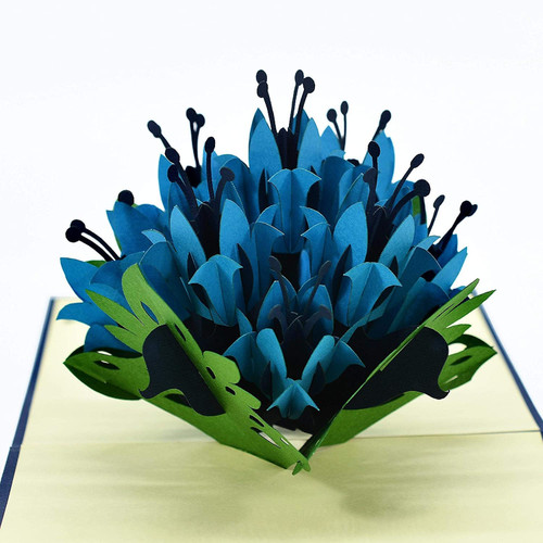 Azalea Flower (Dark Blue Flower) Pop Up Card