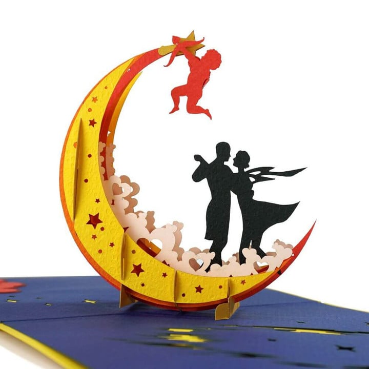Couple with Moon 3D popup card