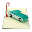 Blue Car 3D Pop Up Card