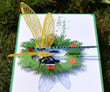 Christmas Dragonfly Pop Up Greeting Card