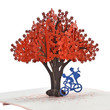 Couple Under Red Sakura Tree 3D Pop Up card