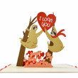 sloth couple i love you 3d pop up valentine card