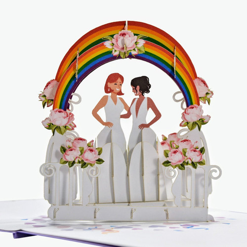 Wedding Couple Love Same Sex Female 3D Pop Up Card