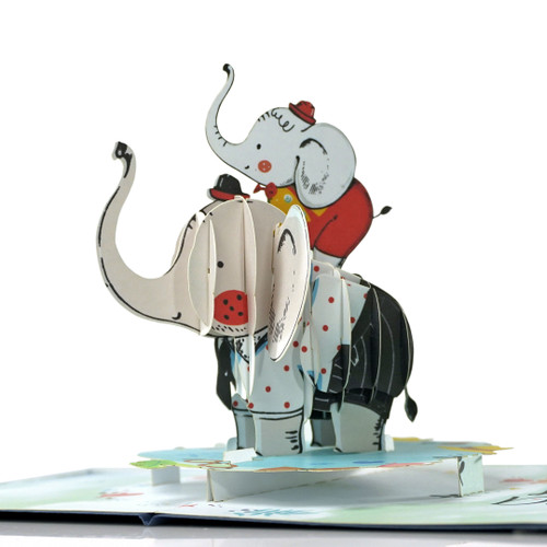 3D Greeting Pop up Cards for Birthday (Boy Elephant)