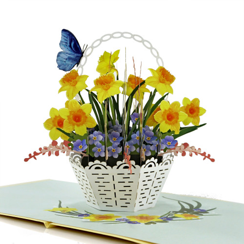 Daffodil Greeting Cards Popup 3D for Birthday and Mother's Day