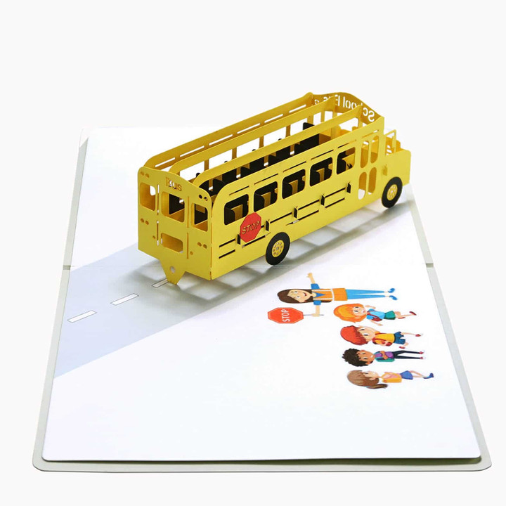 Yellow School Bus Pop Up 3D Card
