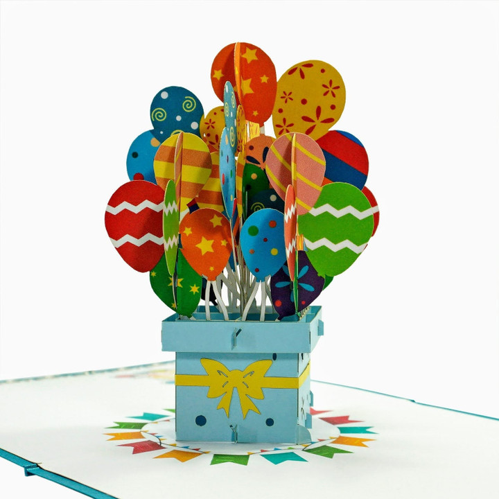 Balloon Gift Box 3D Pop Up Card