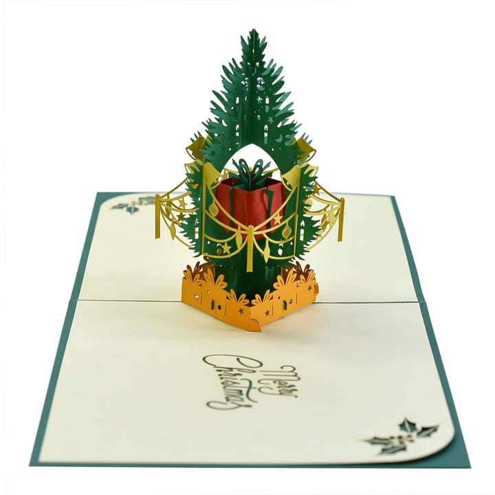 pine tree christmas pop up card