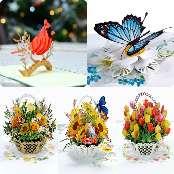 Mother's Day Floral-Cardinal-Butterfly 5-Pack