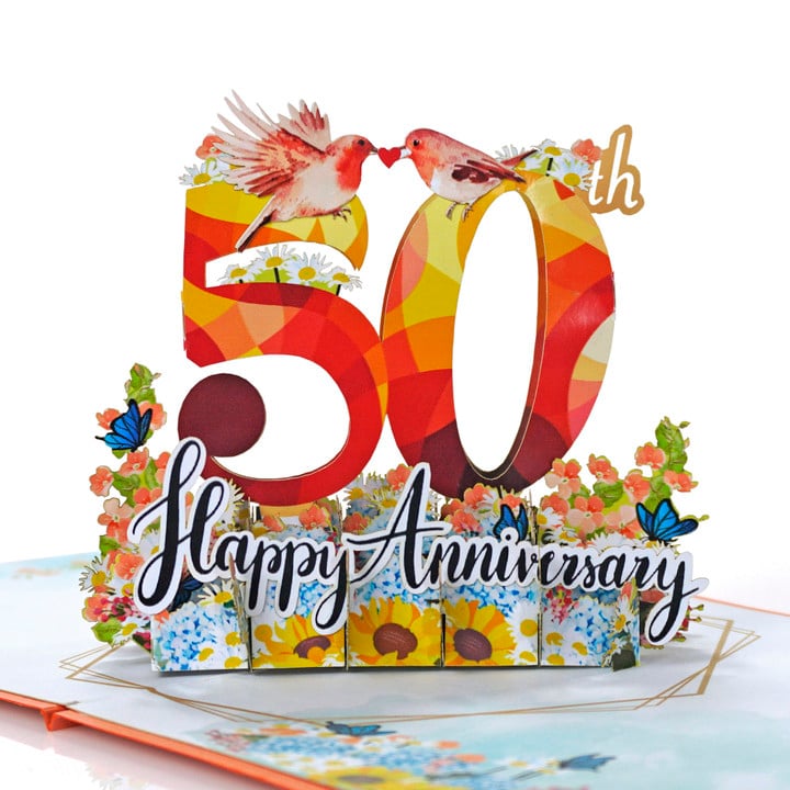 50th Anniversary Birthday 3D Pop Up Greeting Card