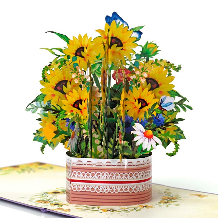 Sunflower 3D greeting popup cards 