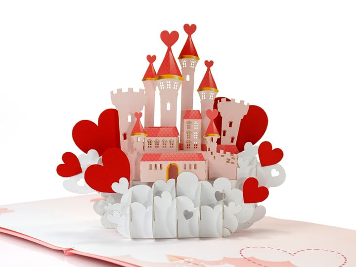 Castle Love 3D Valentines Greeting Popup Cards Castle Love