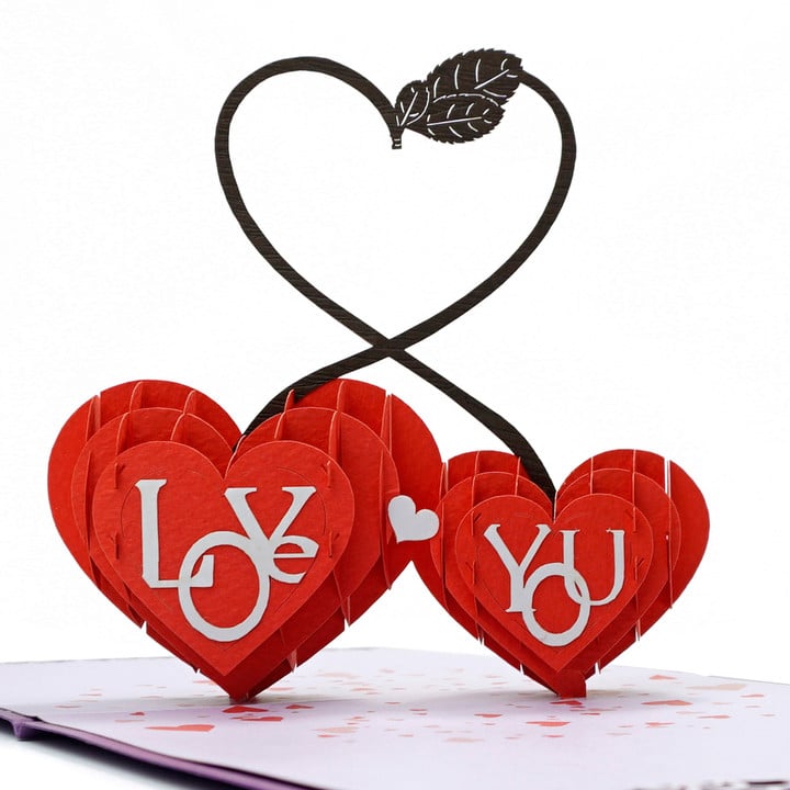 Heart Love 3D Popup Cards for Valentines Day Romantic