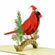 red birds christmas version pop up card