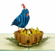 Christmas Blue Birds (with nest) 3D Pop Up Card