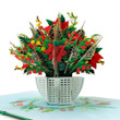 Vase Flower Christmas 3D Popup Card: