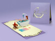 Girl in Bathtub 3D Pop Up Card