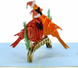Cardinal bird Christmas 3D card