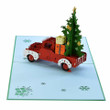 truck car pine christmas pop up card