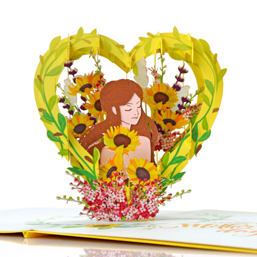 Flower Heart 3D Card Pop Up for Mother;s Day
