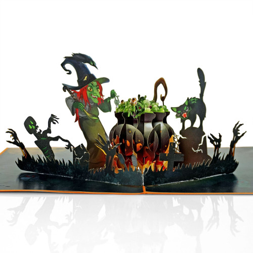 3D Cut Popup Greeting Card to Happy Halloween