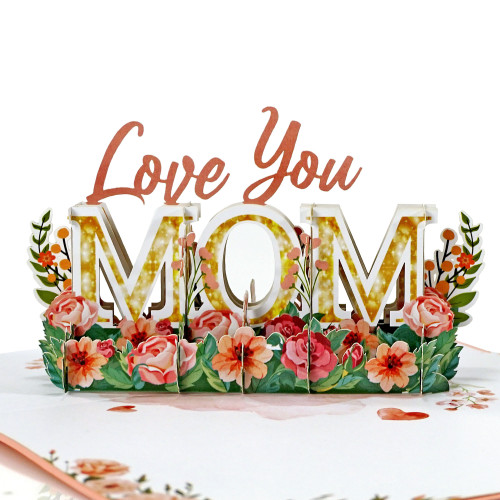 Happy Mother’s Day with Banner text 3D cut popup greeting card