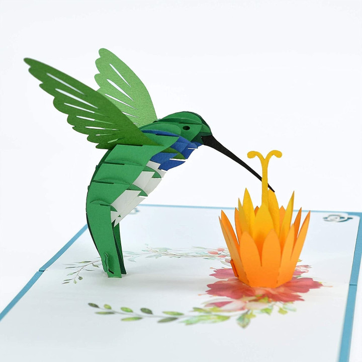 Blue Throated Hummingbird 3D Pop Up Card