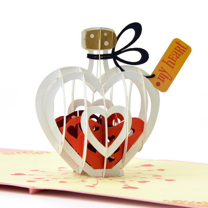 Valentine 3D Cards Pop Up with the Heart for Valentine