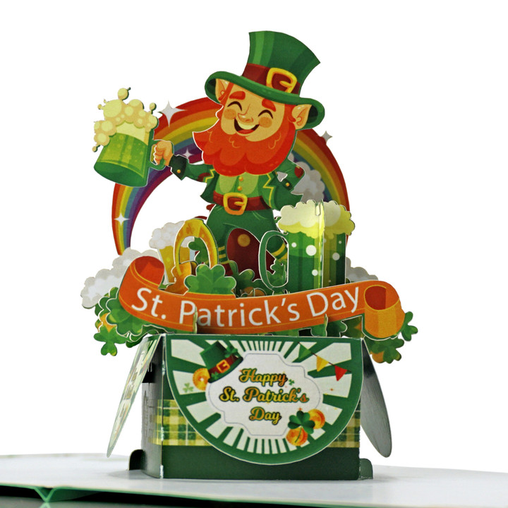 Gift for st Patrick's Day 2023 with 3D greeting popup card