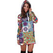 Mandala Tile Bohemian Pattern Print Hoodie Dress