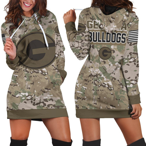 Georgia Bulldogs Camo Pattern 3D Jersey Hoodie Dress