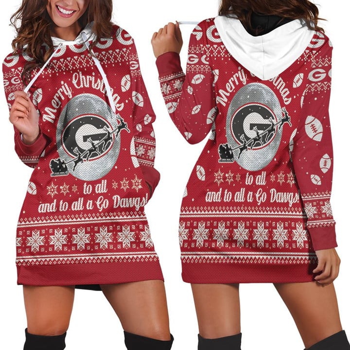Merry Christmas Georgia Bulldogs To All And To All A Go Dawgs Ugly Christmas 3D Jersey Hoodie Dress