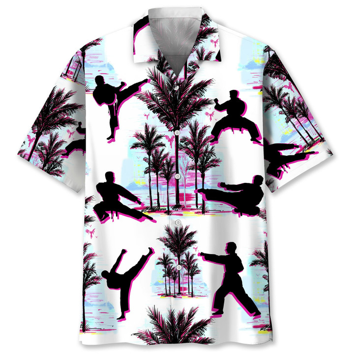 karate abstract background hawaii shirt