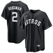 Men's Astros All Black Stitched Jersey - Black White