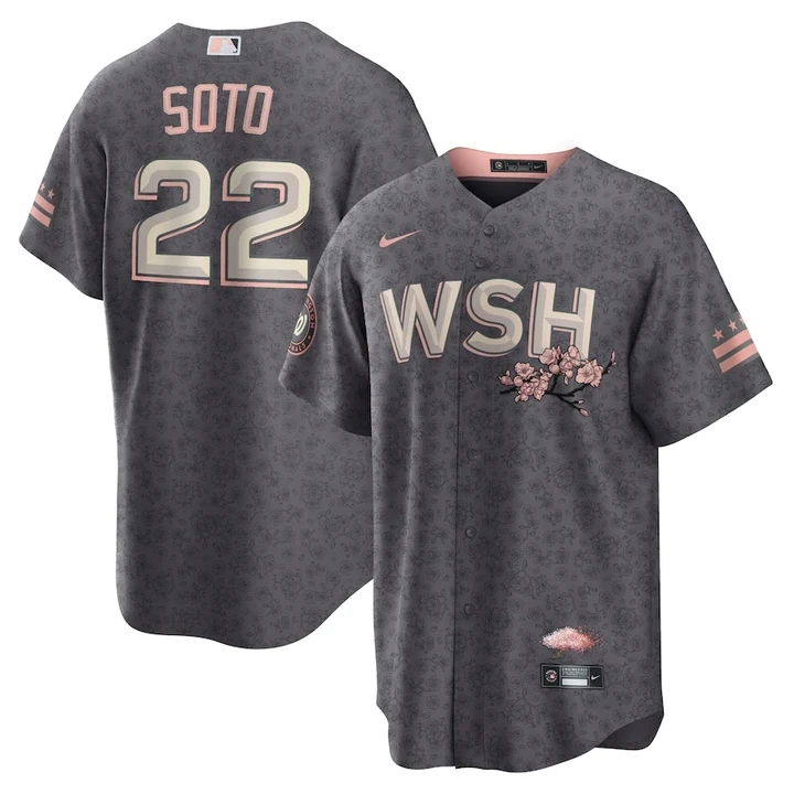 Men's Washington Nationals City Connect Cherry Blossoms Cool Base Jersey - All Players