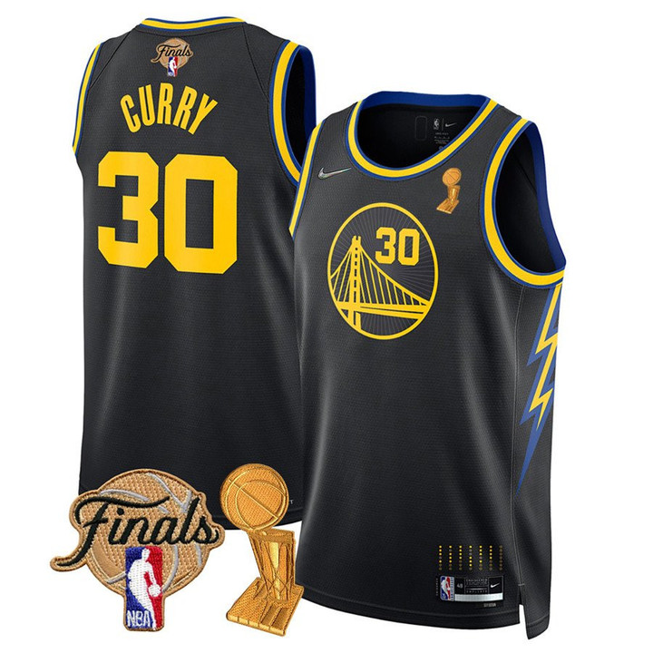 Men's Golden State Warriors Finals Champions Stitched Jersey- Trophy Patch