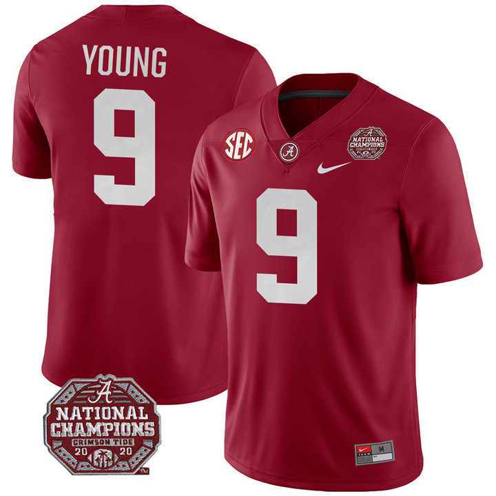 Men's Alabama Crimson Tide Players Red Jersey - National Champions Patch
